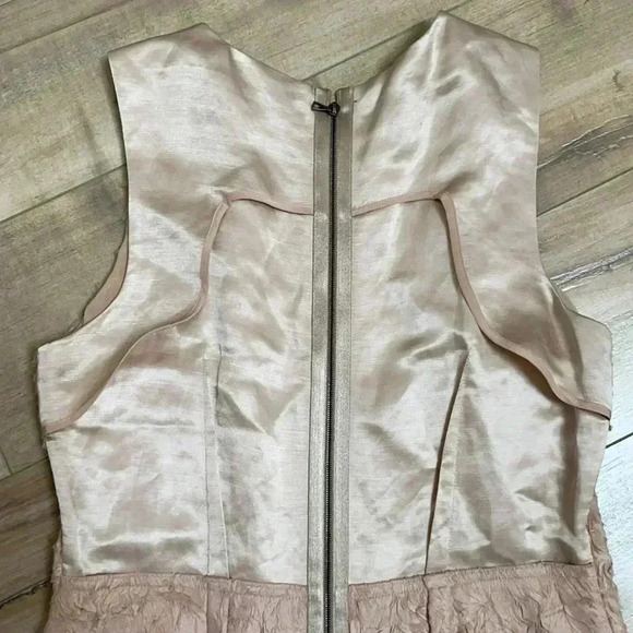 BCBG Max Azria Blush Pink Silk Feather Dress Sz 4 - Picture 6 of 9